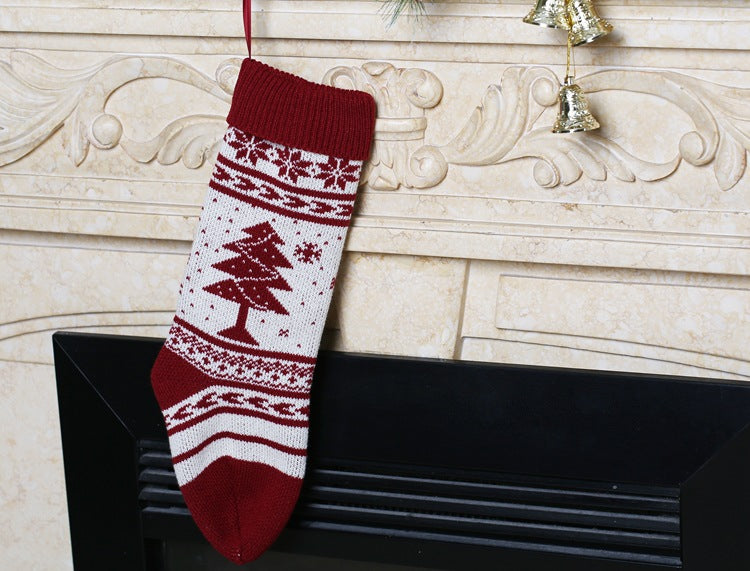 Knit Cable, Christmas Tree, Snowflake Xmas Stockings, Customised Personalized Christmas Stockings, X'mas Wall Hanging Home Decor Socks, Embroidered Xmas Stockings Gift