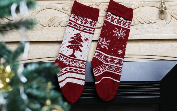 Knit Cable, Christmas Tree, Snowflake Xmas Stockings, Customised Personalized Christmas Stockings, X'mas Wall Hanging Home Decor Socks, Embroidered Xmas Stockings Gift