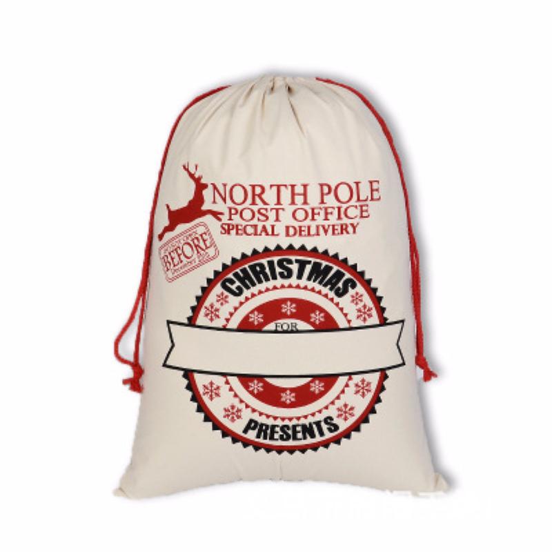 HTV Personalised Santa Sack, Personalized Monogram Christmas Gifts, Xmas Presents, Noel Custom Name Cotton Large Gift Bag, Luxe Xmas Decor