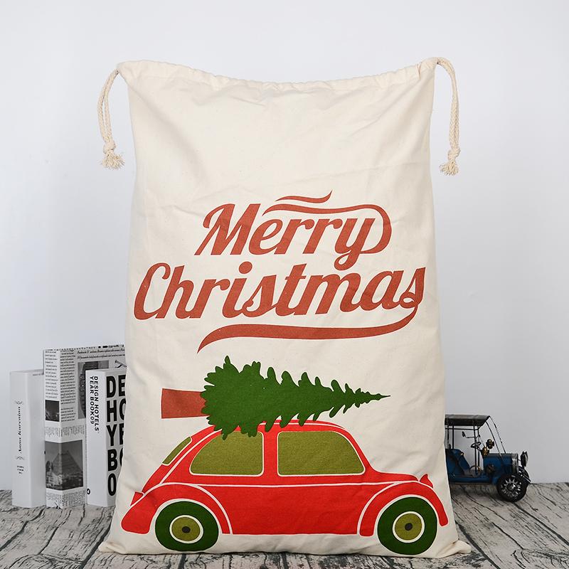 HTV Personalised Santa Sack, Personalized Monogram Christmas Gifts, Xmas Presents, Noel Custom Name Cotton Large Gift Bag, Luxe Xmas Decor