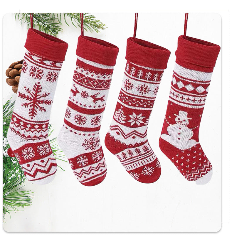 Knitted Fair Isle Customised Personalized Christmas Stockings, X'mas Hanging Home Decor Socks, Embroidered Xmas Stockings, Embroidery Gift