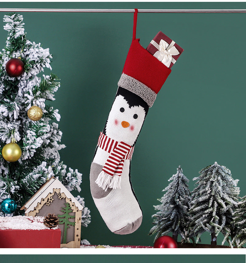 Knitted Cute Personalized Christmas Stockings, Embroidered Xmas Decor Socks, Customized Stockings, Embroidery X’mas Hanging, Wall Decor