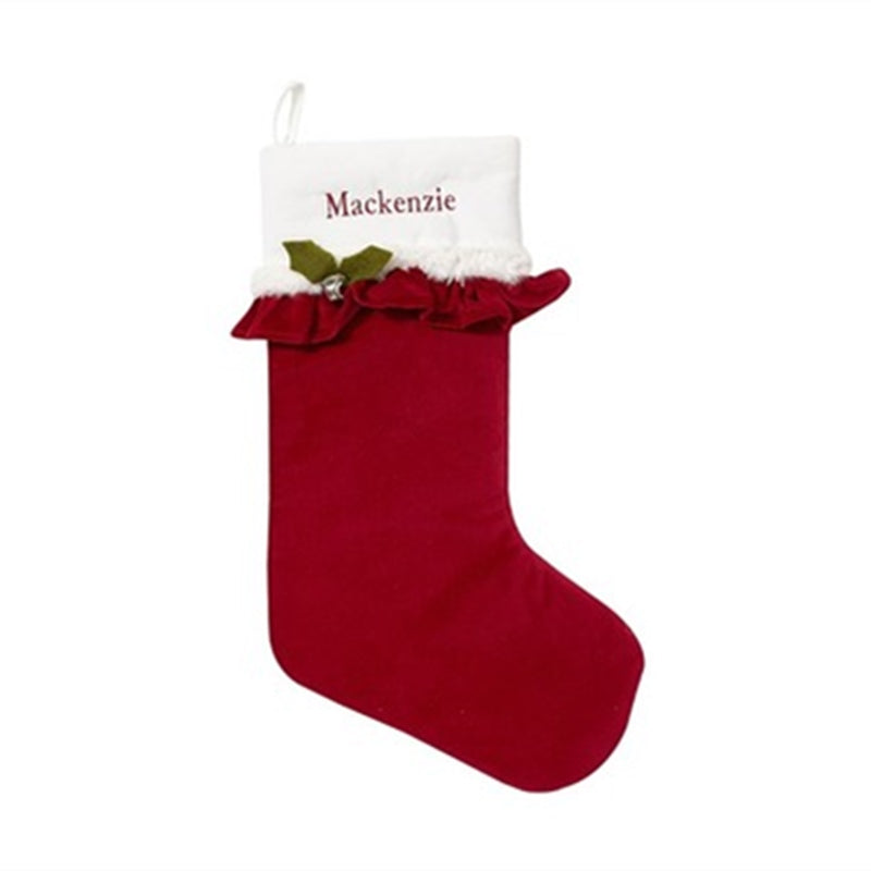 RED Quilted Christmas Stockings with complimentary embroidery name