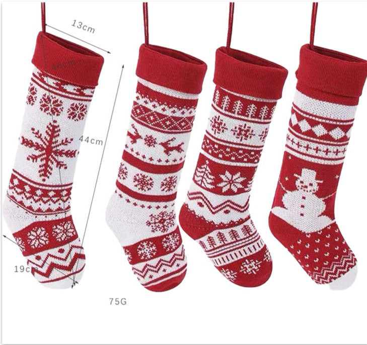 Knitted Fair Isle Customised Personalized Christmas Stockings, X'mas Hanging Home Decor Socks, Embroidered Xmas Stockings, Embroidery Gift