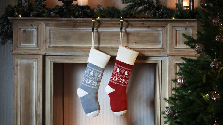 Knitted Fair Isle Customised Personalized Christmas Stockings, X'mas Hanging Home Decor Socks, Embroidered Xmas Stockings, Embroidery Gift