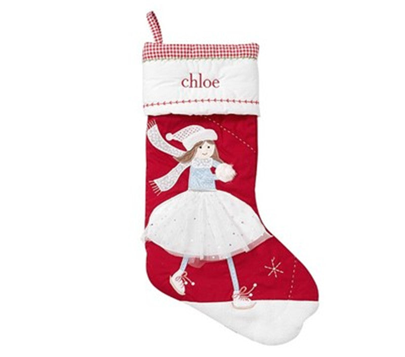 RED Quilted Christmas Stockings with complimentary embroidery name