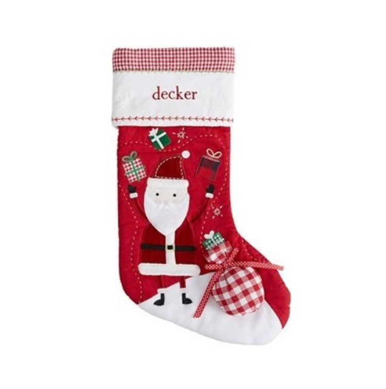 RED Quilted Christmas Stockings with complimentary embroidery name