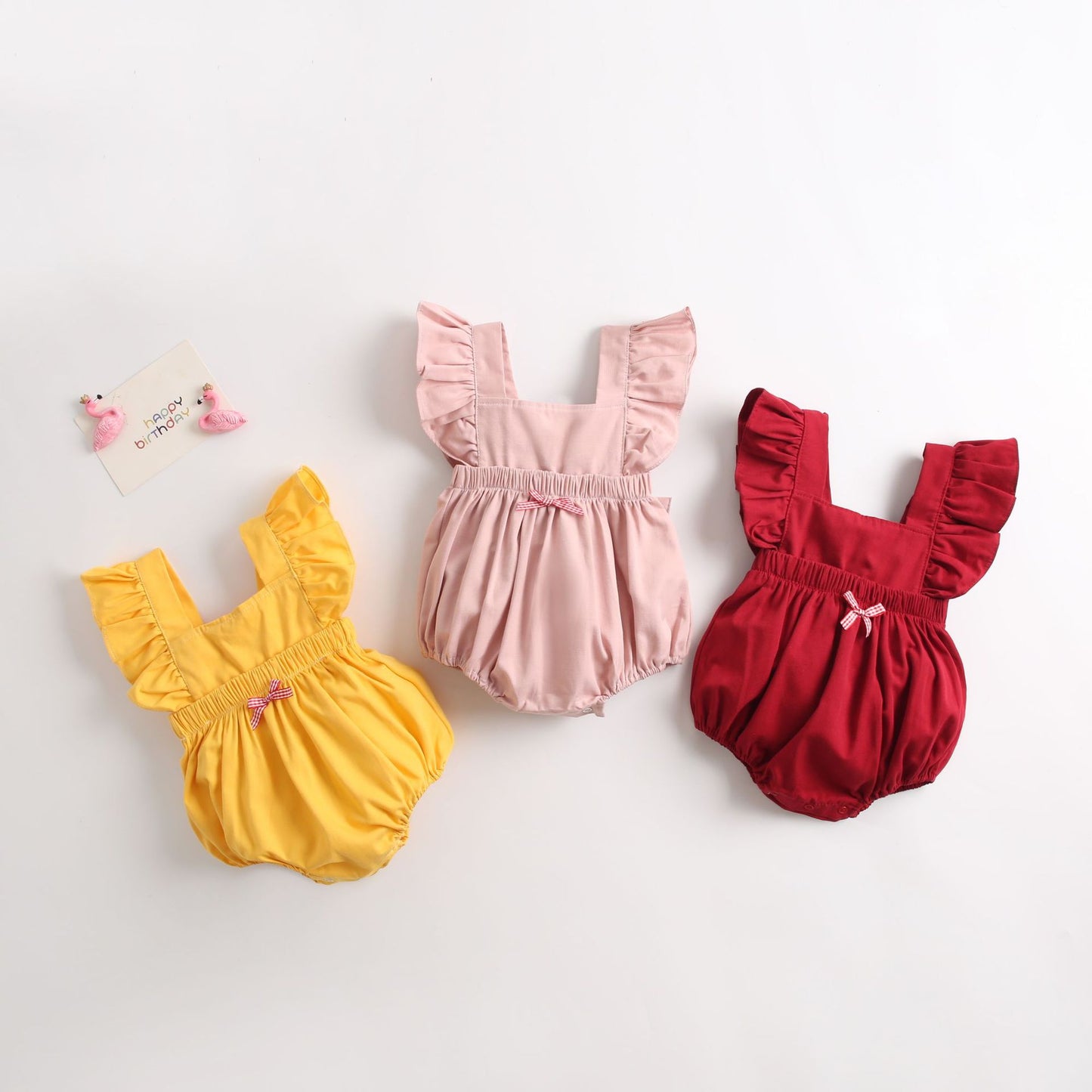 Baby Toddler Kids Children Girls Christmas Ruffles Romper Cotton Button Jumpsuit, Christmas photo