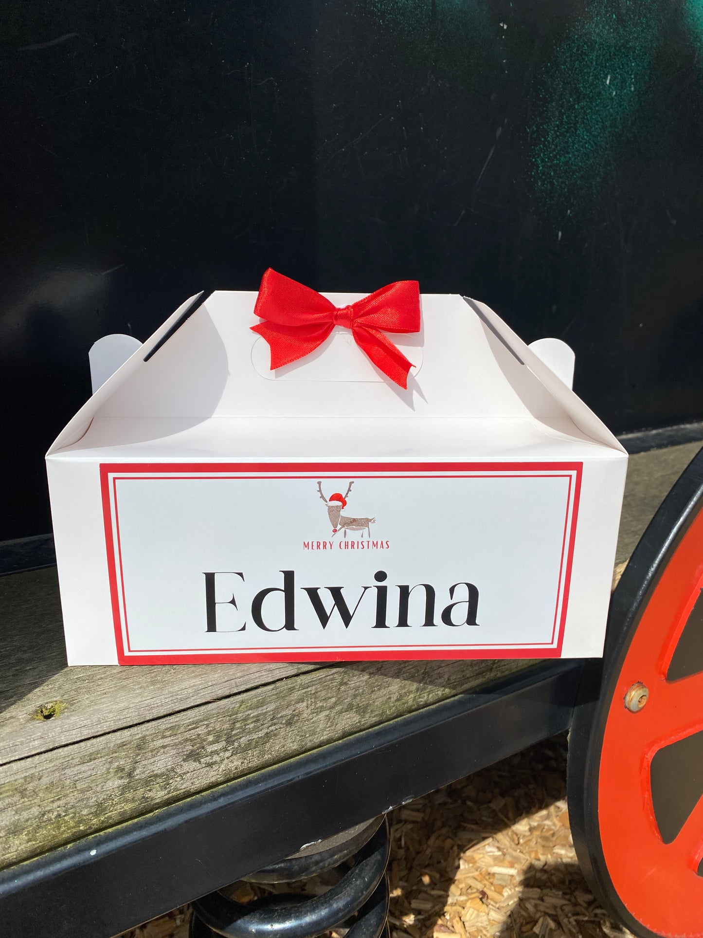 Personalized Retro Letter Style Christmas Eve Box, Wedding Favor Box, Christmas Tradition, Personalised Gift Box with Bow, Night before Xmas, Kids Gift Ideas, Christmas table name/signs