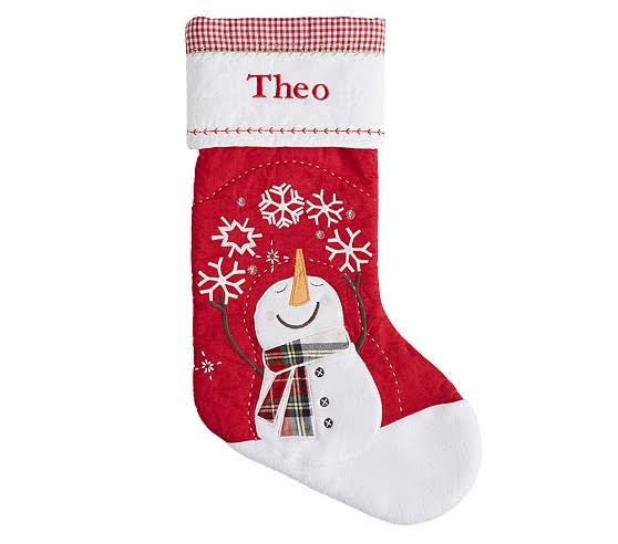 RED Quilted Christmas Stockings with complimentary embroidery name