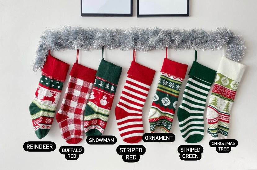 Knit Cable, Christmas Tree, Snowflake Xmas Stockings, Customised Personalized Christmas Stockings, X'mas Wall Hanging Home Decor Socks, Embroidered Xmas Stockings Gift