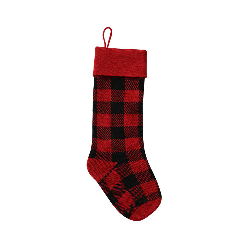 Knitted Buffalo Plaid Gingham Personalized Christmas Stockings, Xmas Decor Socks, Embroidered Christmas Stockings, Embroidery X’mas Hanging Inactive