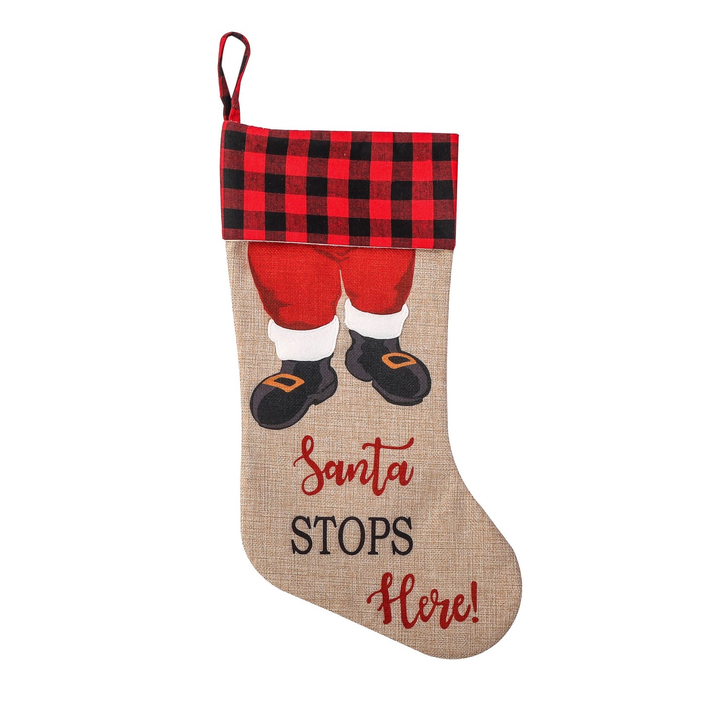 Personalized Embroidered Plaid/Gingham/Buffalo Christmas stockings