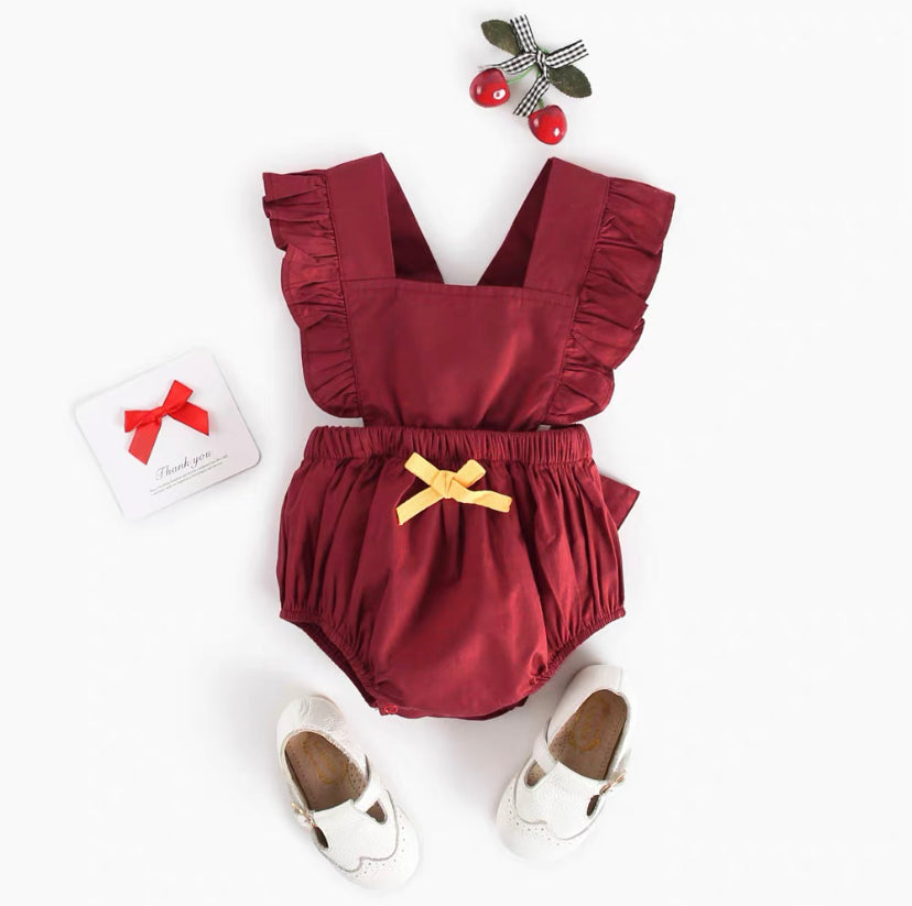 Baby Toddler Kids Children Girls Christmas Ruffles Romper Cotton Button Jumpsuit, Christmas photo