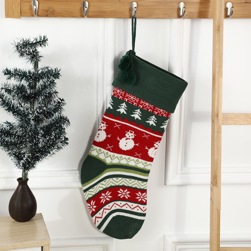 Knitted Fair Isle Customised Personalized Christmas Stockings, X'mas Hanging Home Decor Socks, Embroidered Xmas Stockings, Embroidery Gift