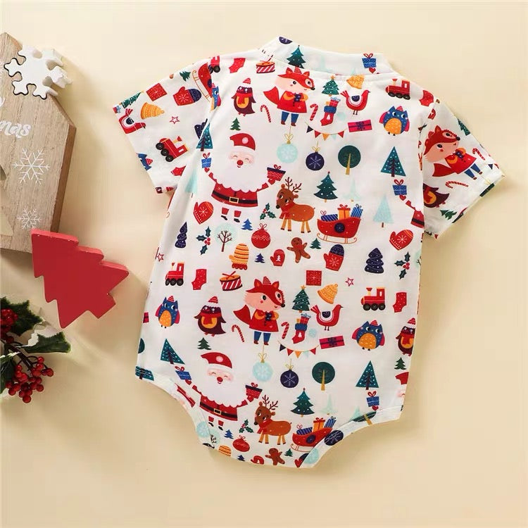 Christmas Photo Outfits, X'mas shirt and shorts matching set, Christmas Romper Set, Christmas Family Siblings Outfit