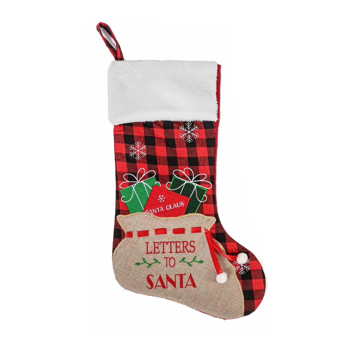 Personalized Embroidered Plaid/Gingham/Buffalo Christmas stockings