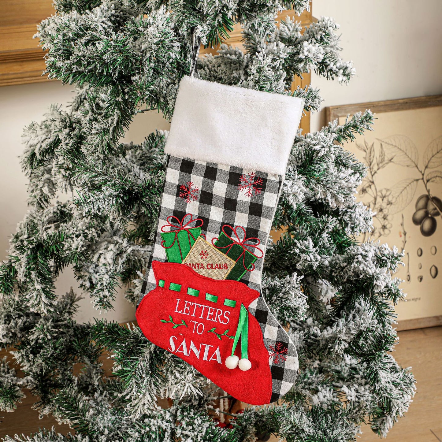 Personalized Embroidered Plaid/Gingham/Buffalo Christmas stockings