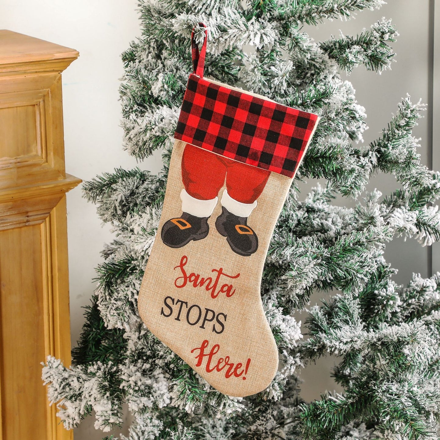 Personalized Embroidered Plaid/Gingham/Buffalo Christmas stockings