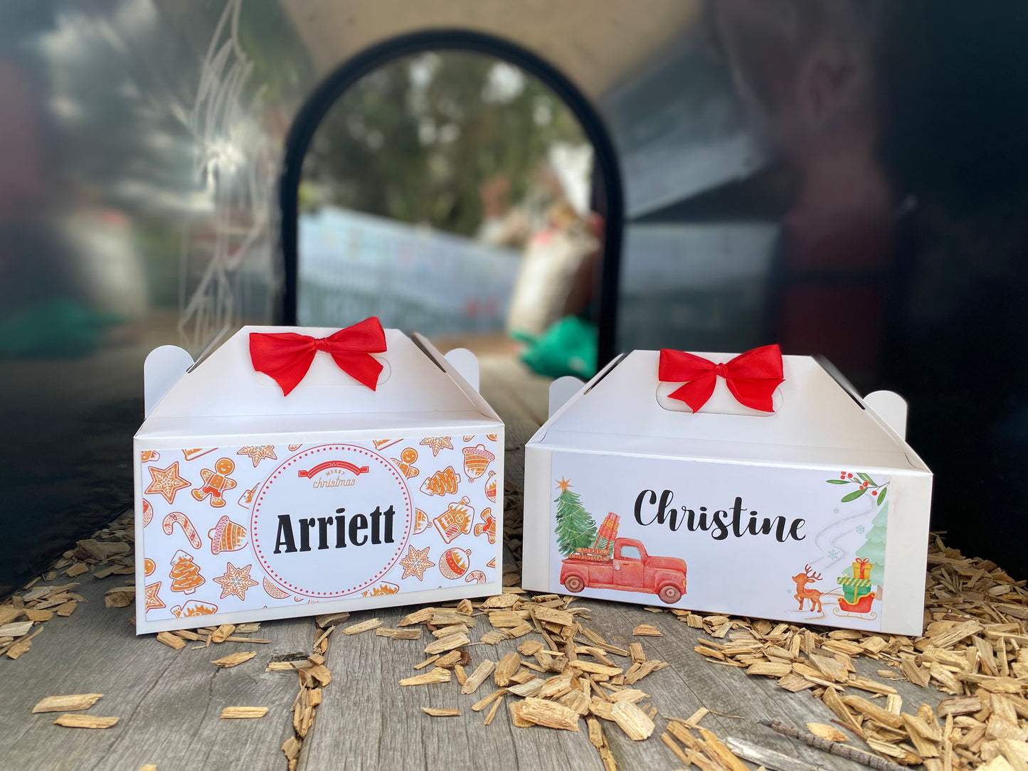 Personalized Christmas Truck with Tree, Christmas Eve Box, Wedding Favor Box, Christmas Tradition, Personalised Gift Box with Bow, Night before Xmas, Kids Gift Ideas