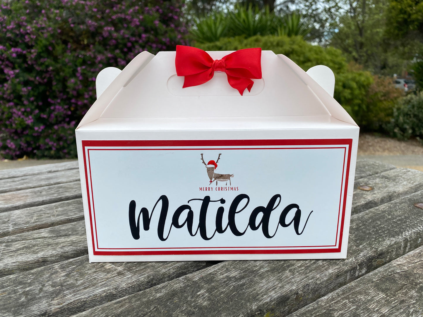 Personalized Retro Letter Style Christmas Eve Box, Wedding Favor Box, Christmas Tradition, Personalised Gift Box with Bow, Night before Xmas, Kids Gift Ideas, Christmas table name/signs