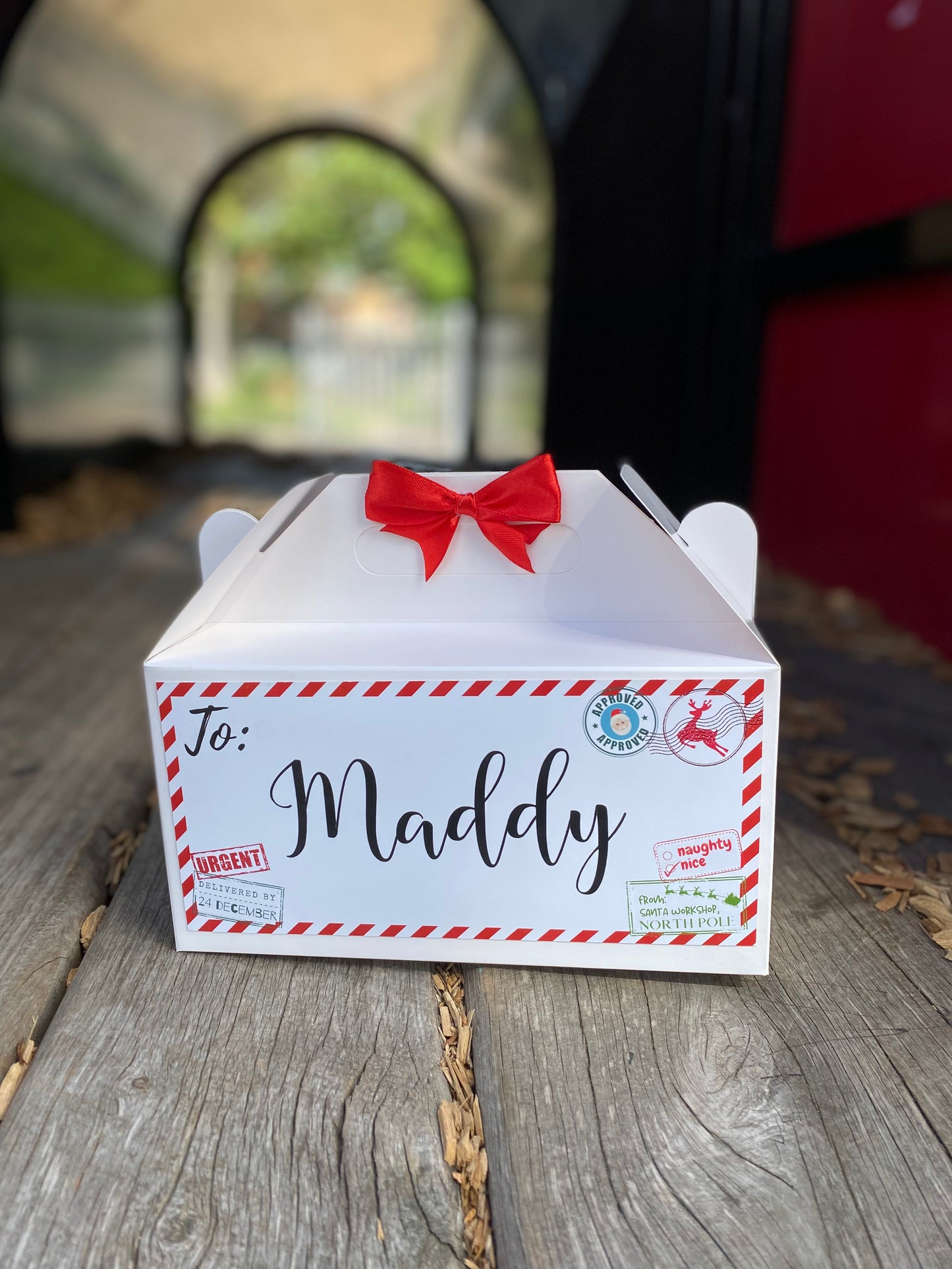 Personalized Retro Letter Style Christmas Eve Box, Wedding Favor Box, Christmas Tradition, Personalised Gift Box with Bow, Night before Xmas, Kids Gift Ideas, Christmas table name/signs