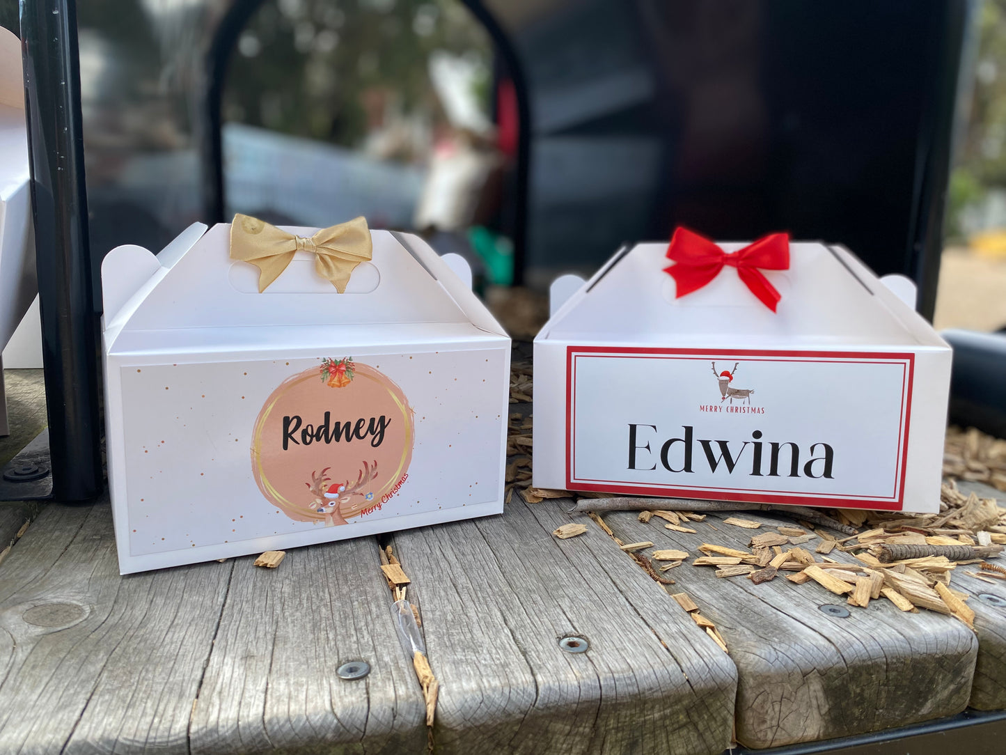 Personalized Retro Letter Style Christmas Eve Box, Wedding Favor Box, Christmas Tradition, Personalised Gift Box with Bow, Night before Xmas, Kids Gift Ideas, Christmas table name/signs