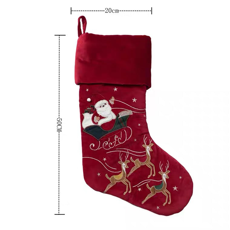 RED Quilted Christmas Stockings with complimentary embroidery name