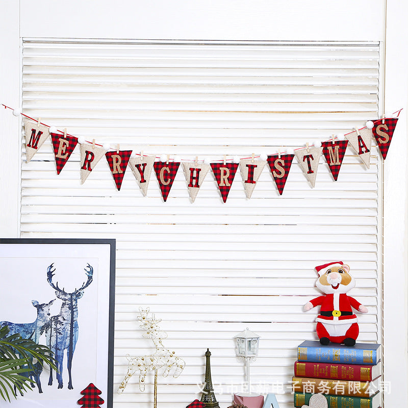 Christmas Sign, Reusable Christmas Banner, X'mas Bunting, Christmas garland, Xmas Wall Hanging Decor