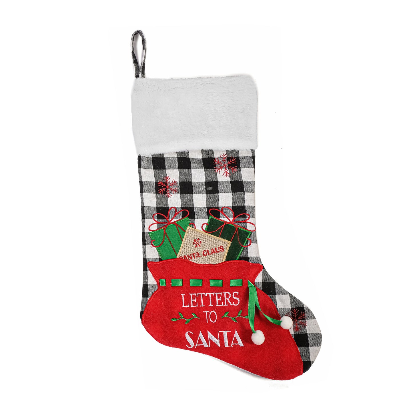 Personalized Embroidered Plaid/Gingham/Buffalo Christmas stockings