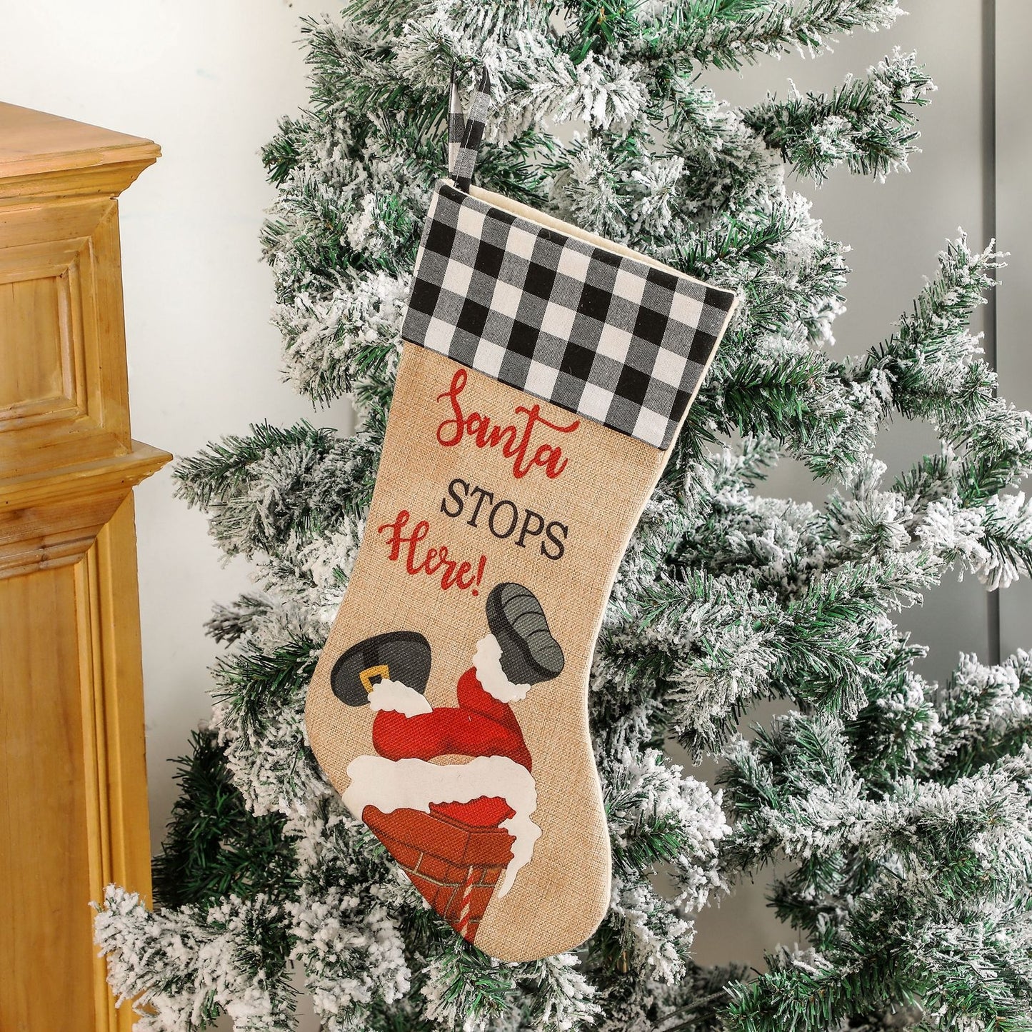 Personalized Embroidered Plaid/Gingham/Buffalo Christmas stockings