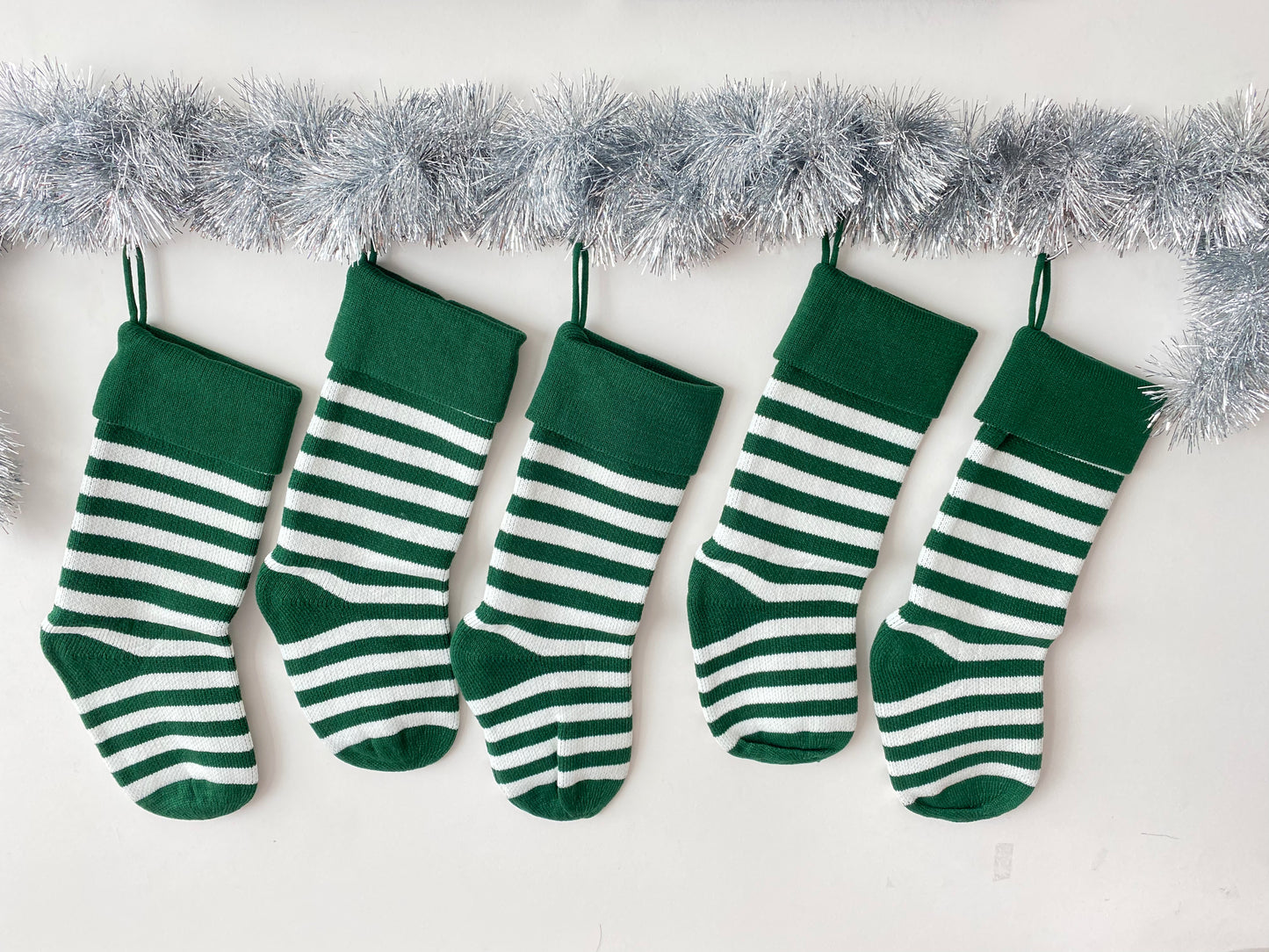 Knit Stripes Customised Personalized Christmas Stockings, Xmas Decor Socks, Embroidered Christmas Stockings, Embroidery X’mas Hanging