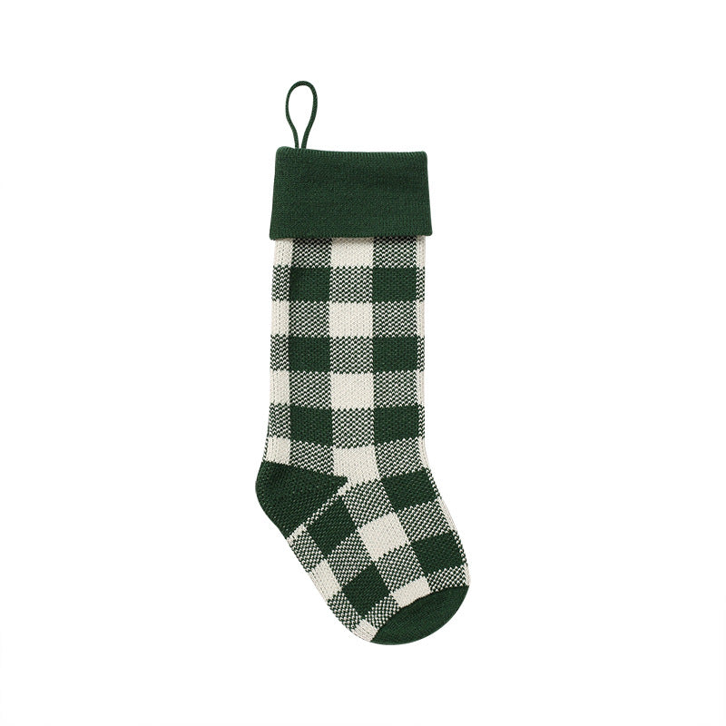 Knitted Buffalo Plaid Gingham Personalized Christmas Stockings, Xmas Decor Socks, Embroidered Christmas Stockings, Embroidery X’mas Hanging Inactive