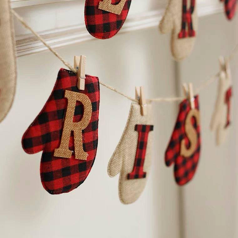 Christmas Sign, Reusable Christmas Banner, X'mas Bunting, Christmas garland, Xmas Wall Hanging Decor