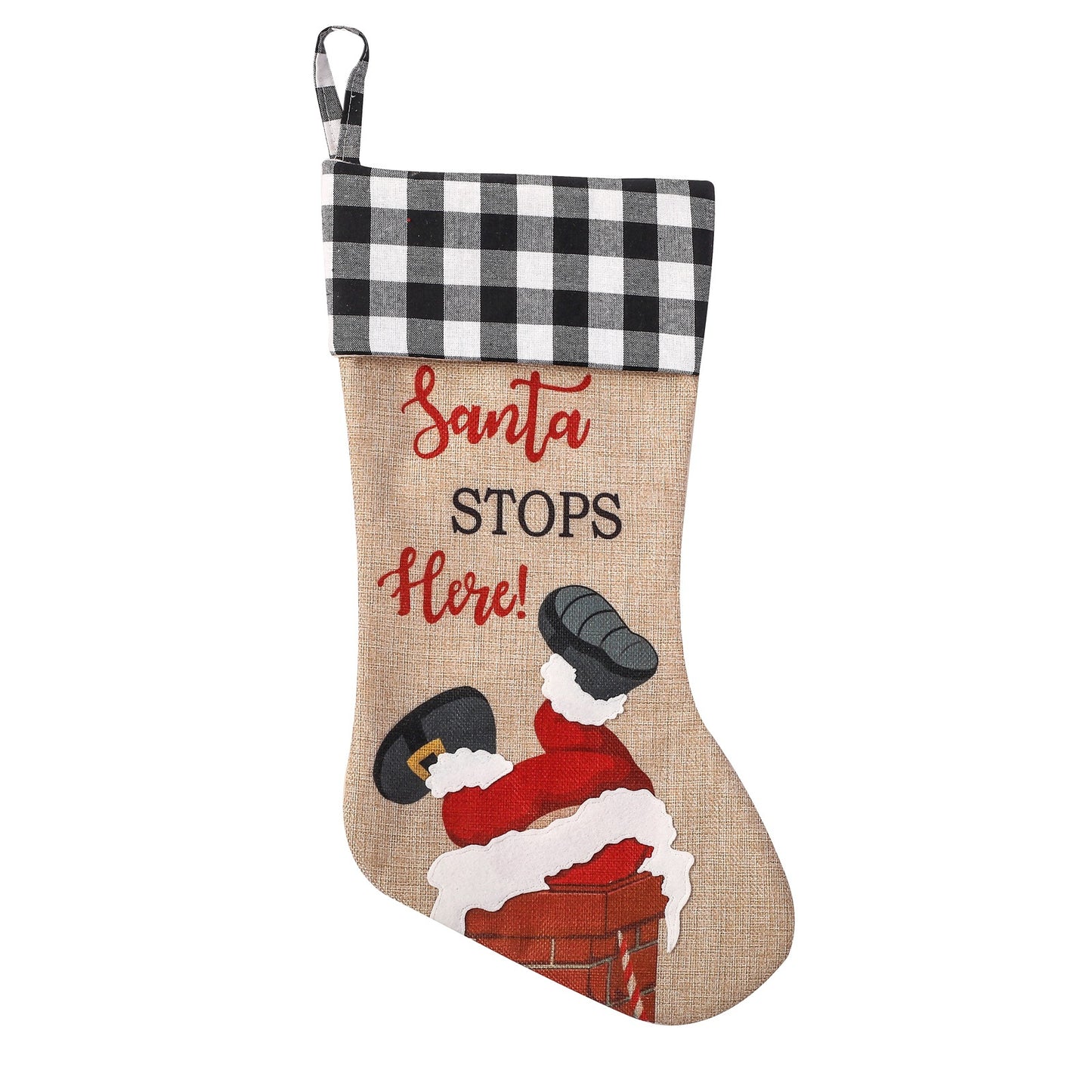 Personalized Embroidered Plaid/Gingham/Buffalo Christmas stockings